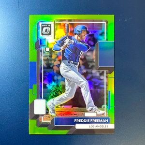 Freddie Freeman Lime Green Prizm 2022 Donruss Optic Los Angeles Dodgers